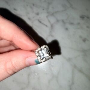 Pandora Silver Ring with White Gemstone